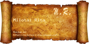 Milotai Rita névjegykártya