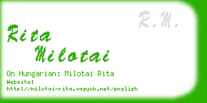 rita milotai business card